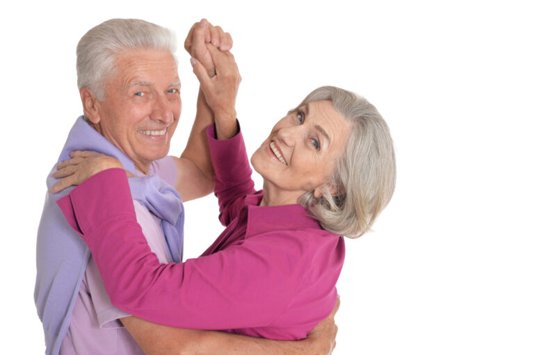 Elderly couple dancing